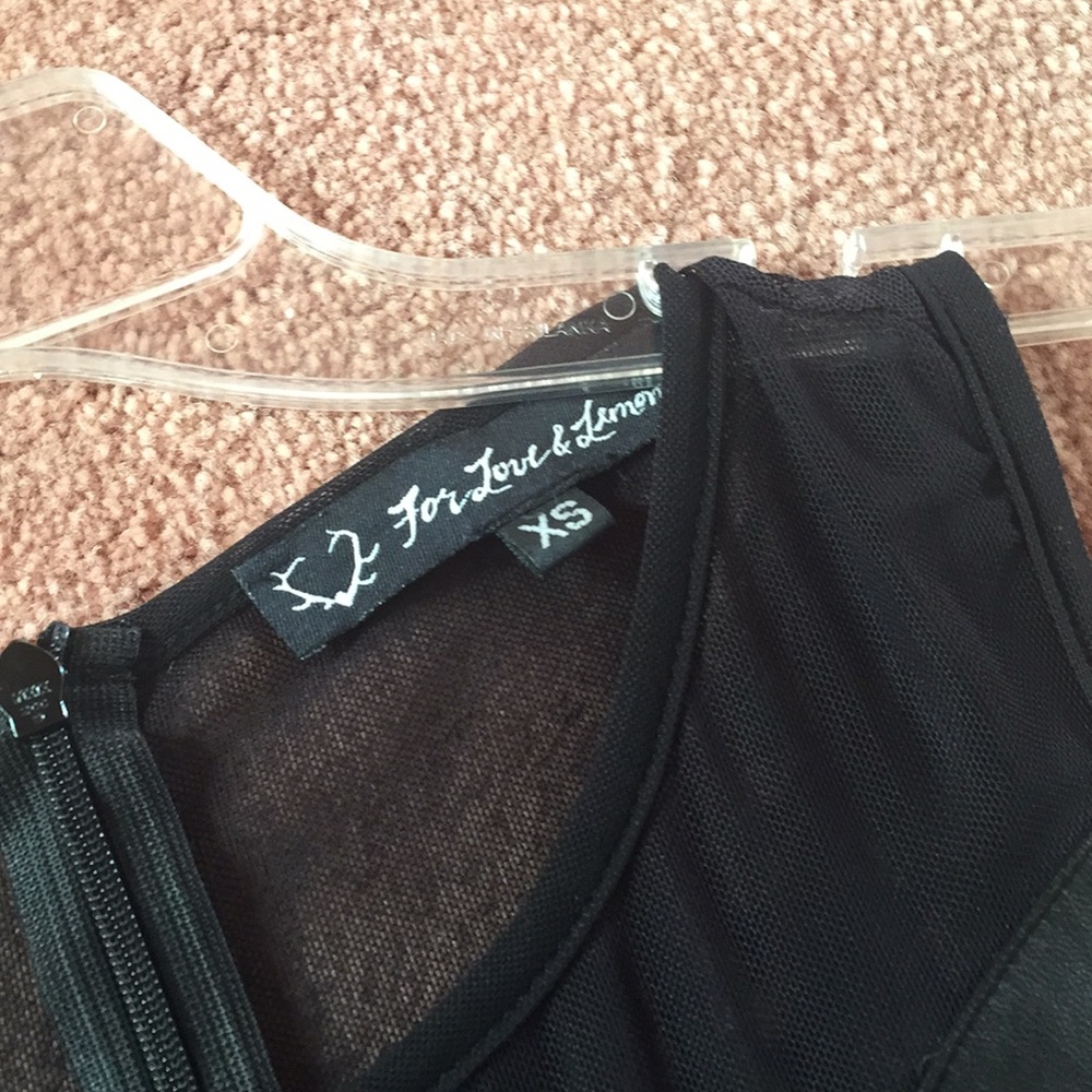 For Love and Lemons NWOT Peplum x Faux Leather Top - Picture 6 of 8